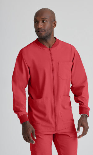 Structure 3-Pocket Crewneck Warmup Scrub Jacket