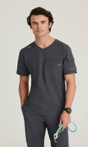 Station 3-Pocket Round Neck High-Low Hem Top