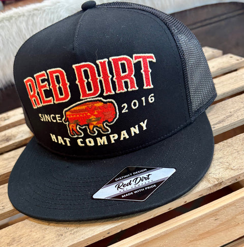 Red Dirt Sunset Buffalo - Black/Black 5 Panel