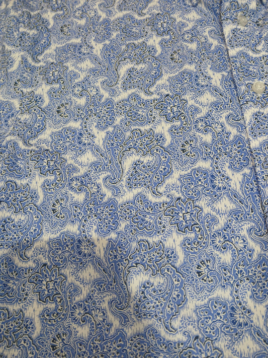 Camisa Rock&amp;Roll RR con estampado de cachemira y manga corta - Azul