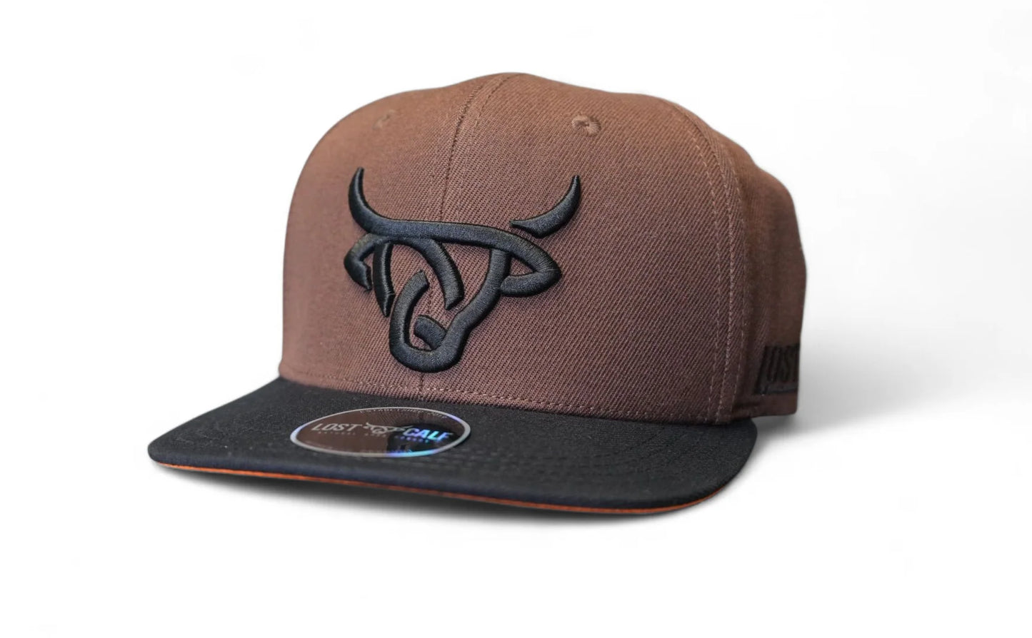 Lost Calf Baseball Brown/Black Flat Bill Trucker Hat