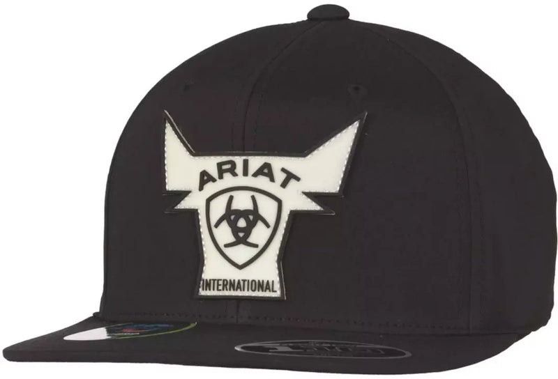 Ariat Western Hat Mens Baseball Cap Flat Glow In Dark Black