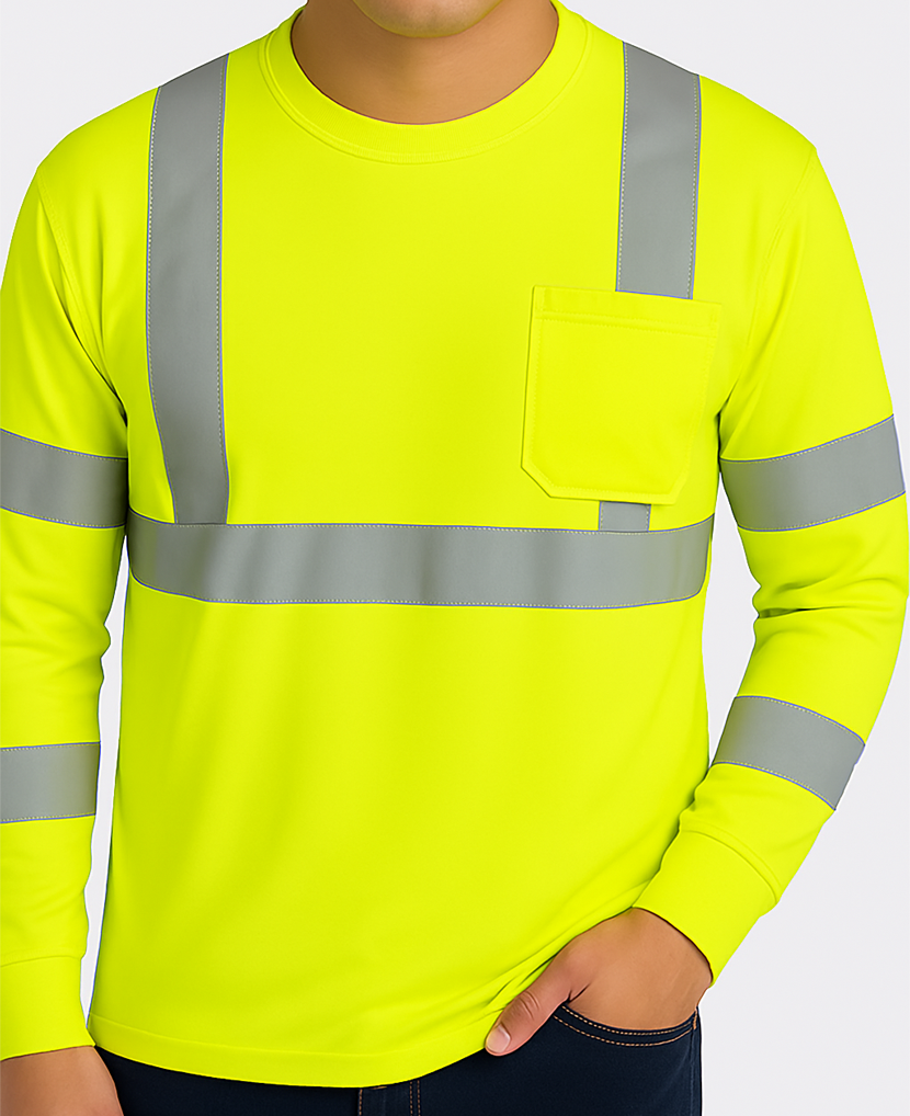 ST900  Pro One, long sleeve crew neck, high viz shirts