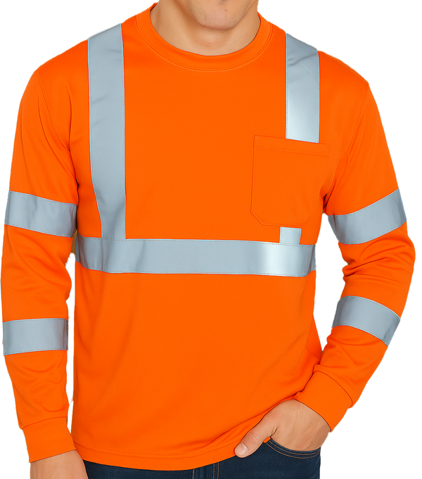 ST900  Pro One, long sleeve crew neck, high viz shirts