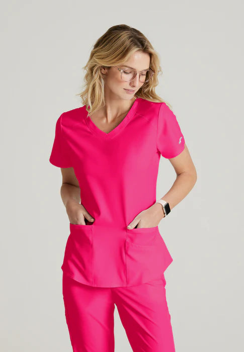 Breeze 3-Pocket Curved V-Neck Scrub Top - Seasonal Colors
