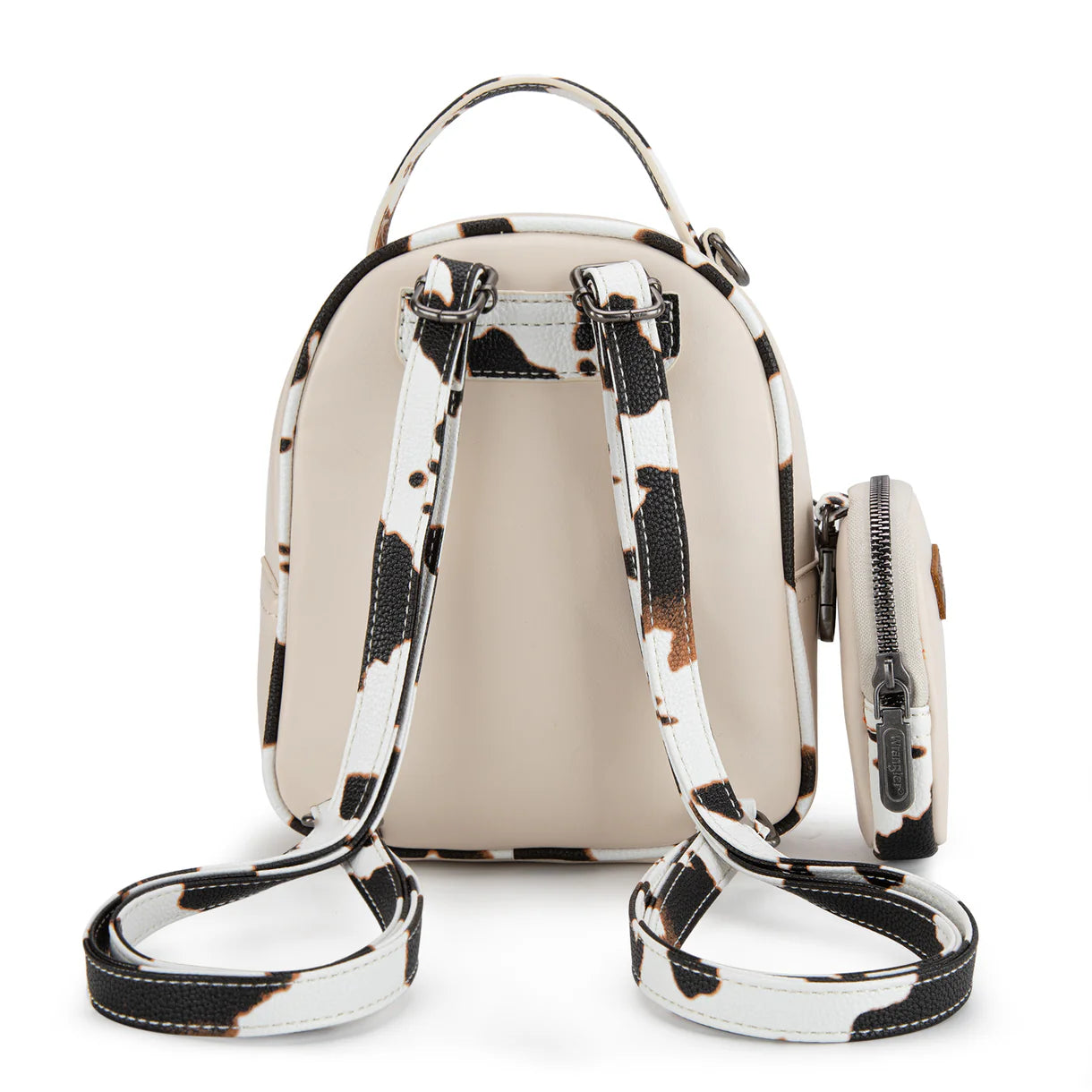 Wrangler Cow Print Trimmed Mini Backpack With Coin Pouch