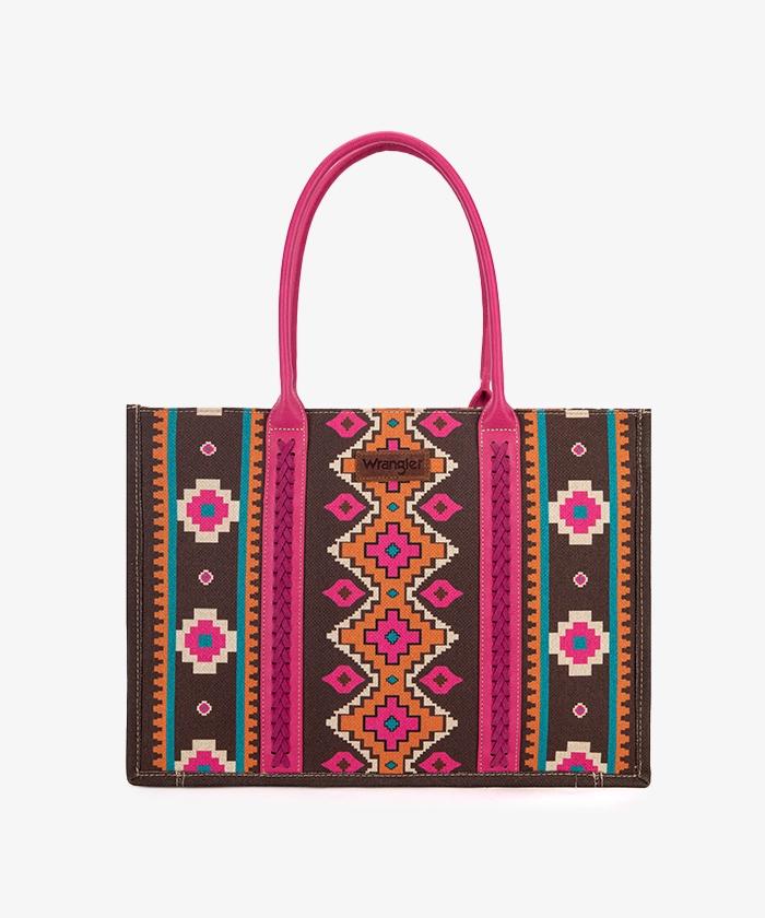 Wrangler Aztec Print Canvas Tote Bag